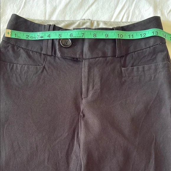 Banana Republic Martin Fit Black Boot Cut Flare Pants Large Button Tap Size 0 - Picture 9 of 11